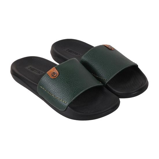 Men Green Casual Slippers