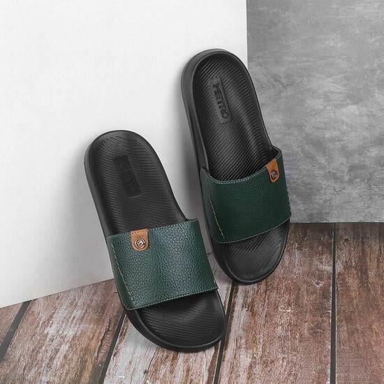 Men Green Casual Slippers