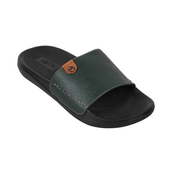 Men Green Casual Slippers