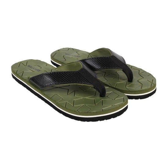 Men Olive Casual Slippers