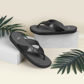 Walkway Men Black Casual Slippers(SKU: 207-43-11-44)