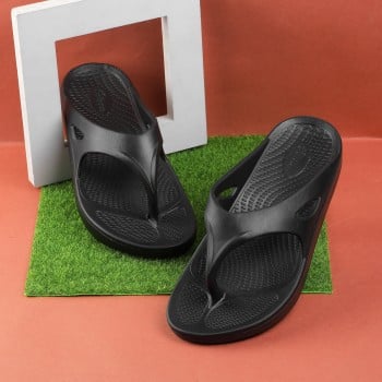 Walkway Men Black Casual Slippers(SKU: 207-46-11-44)