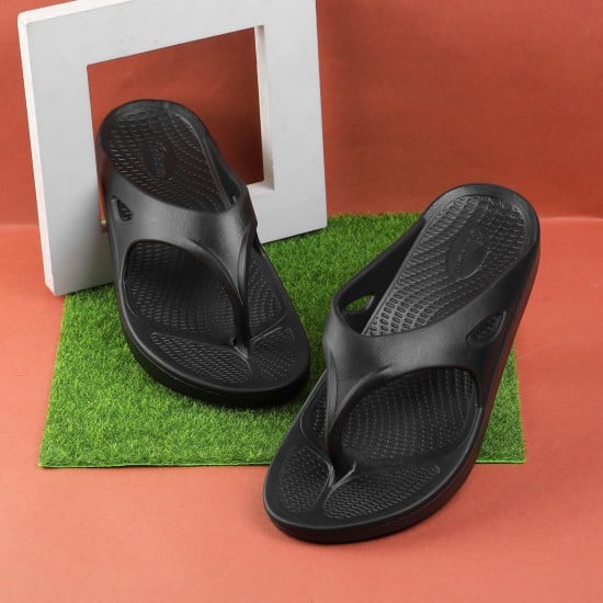 Men Black Casual Slippers