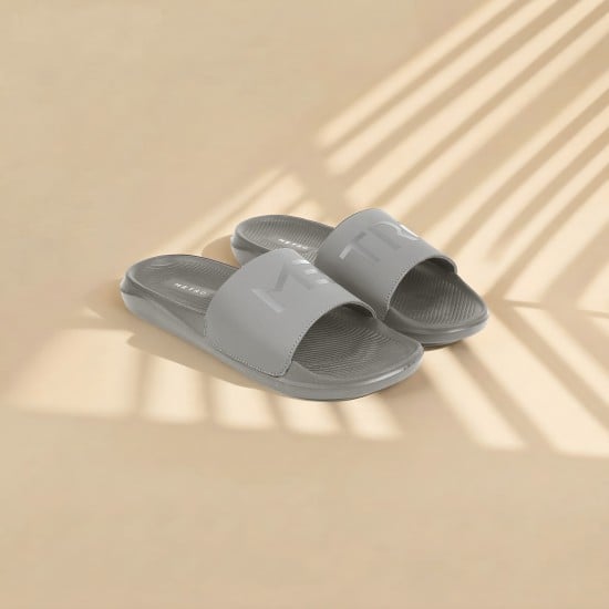 Men Grey Casual Slippers