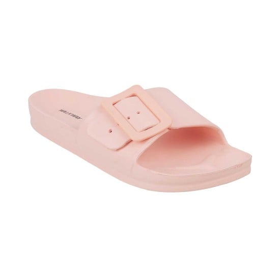 Women Peach Casual Slippers