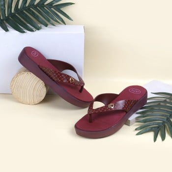 Walkway Women Maroon Casual Slippers(SKU: 212-46-44-37)