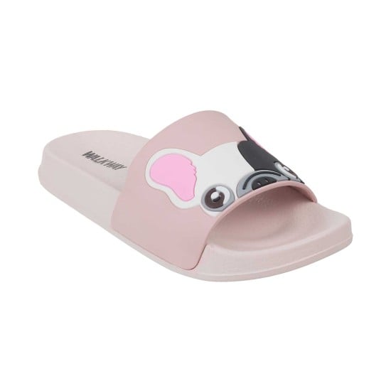 Girls Pink Casual Slippers