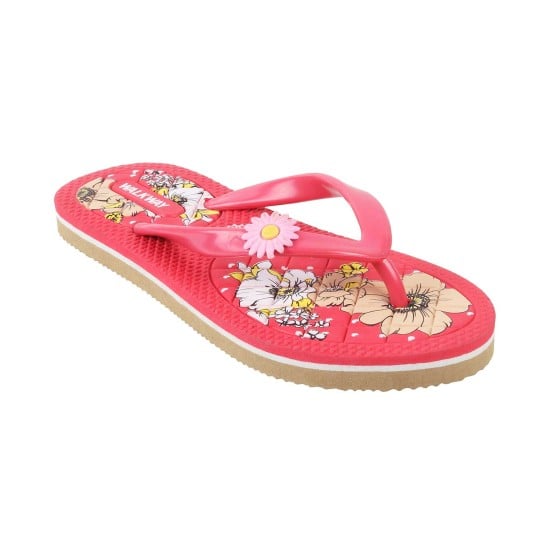 Girls Pink Casual Slippers