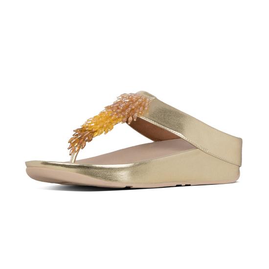FitFlop Beige-Gold Casual Slip Ons