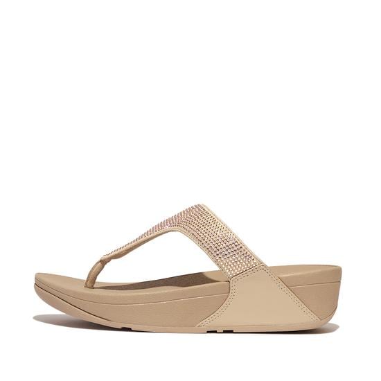 Lulu Crystal Embellished Toe-Post Sandals