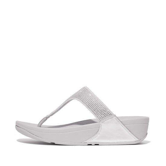 Lulu Crystal Embellished Toe-Post Sandals