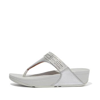 Women Lulu-Lasercrystal Leather Toe Post Sandals