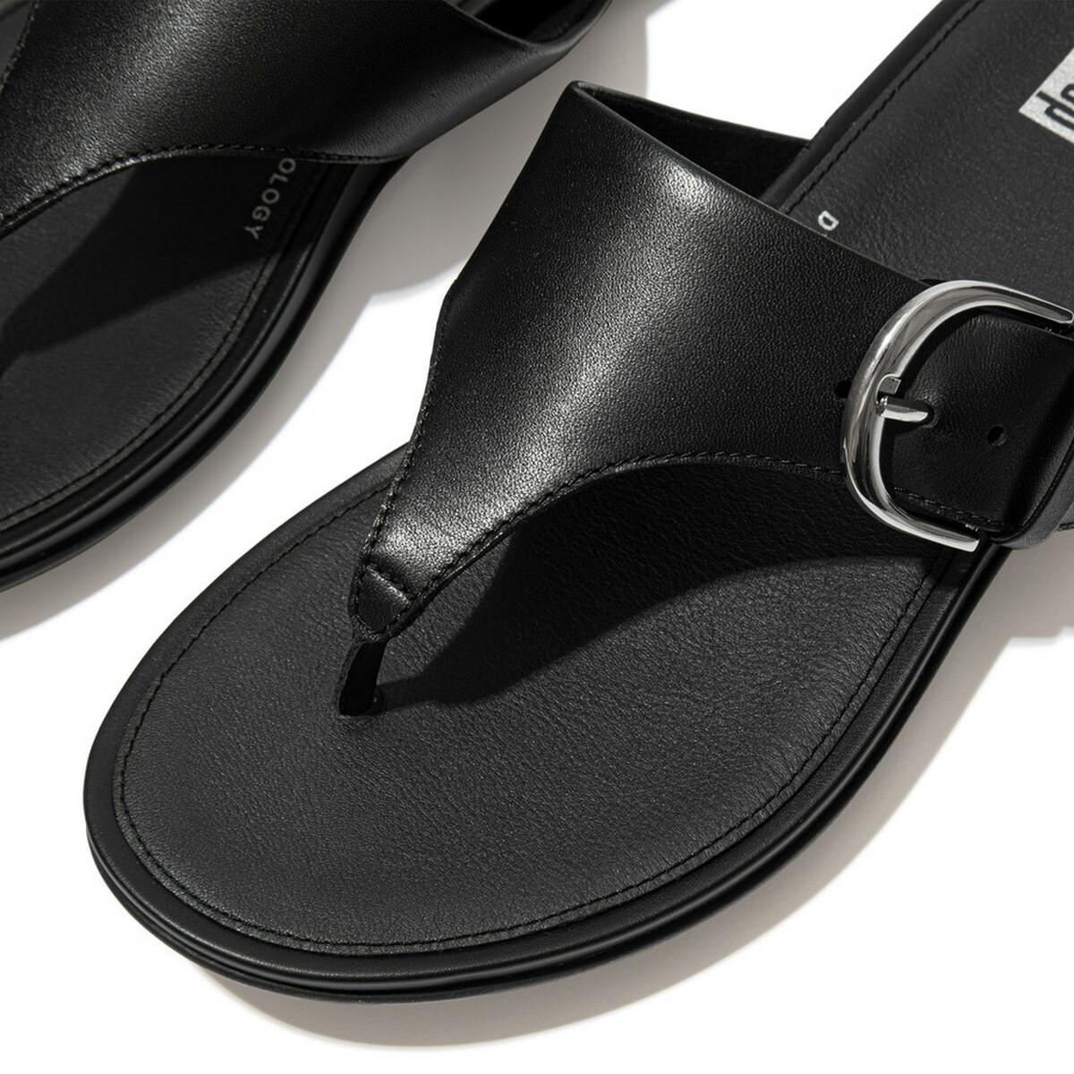 Fitflop Flitta Stud-buckle leather toe-post sandals - Zee's Shoes & Apparel