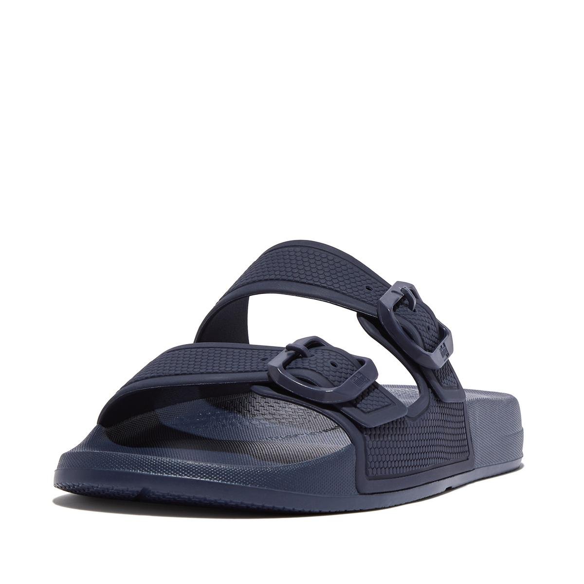 Buy Iqushion Two-Bar Buckle Slides Online | SKU: 228-315-17-3-Metro Shoes