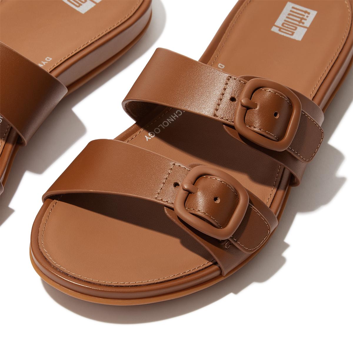 Fitflop buckle best sale up leather slides