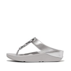 Halo Bead-Circle Metallic Toe-Post Sandals
