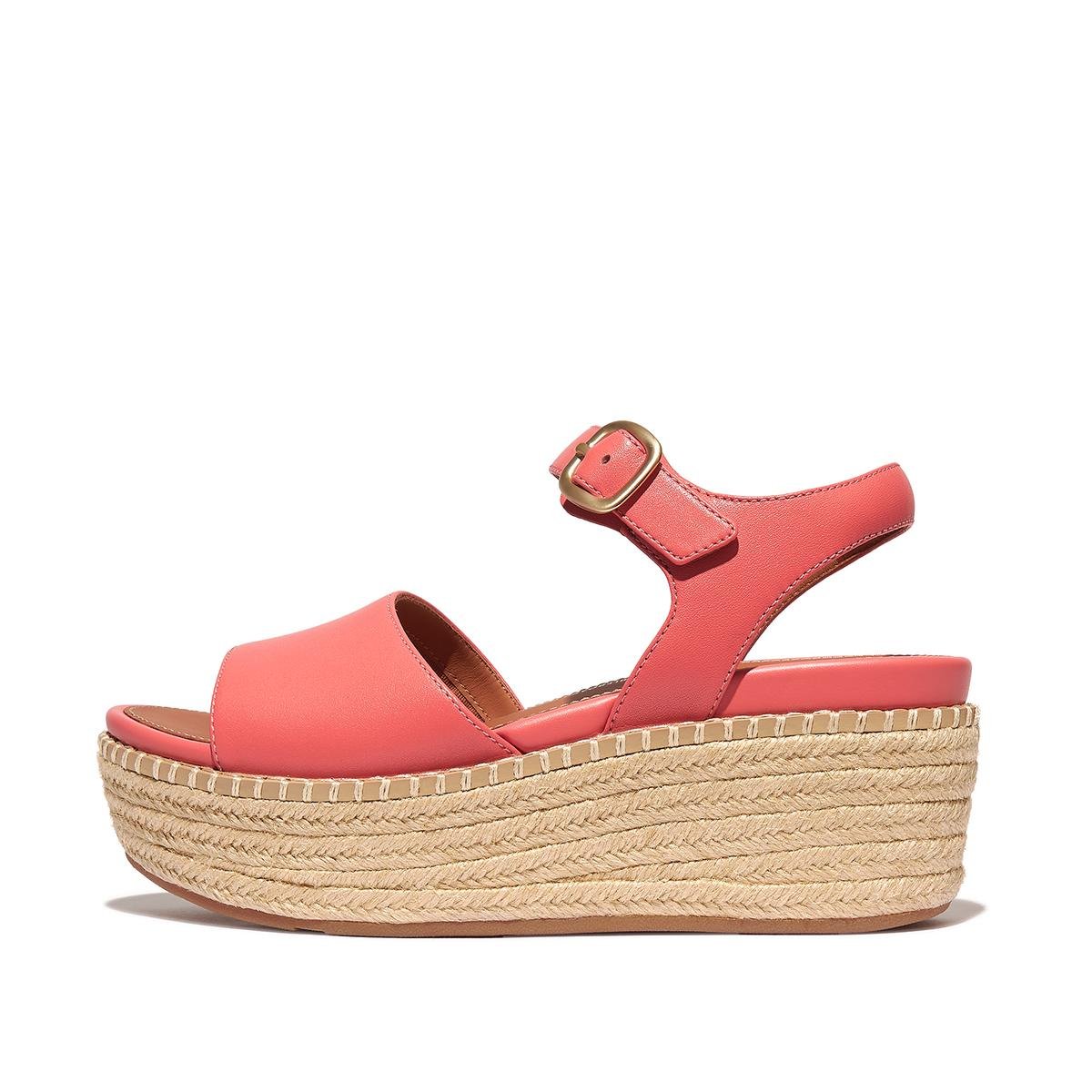 Buy Fitflop Eloise Espadrille Leather Back Strap Wedge Sandals Online SKU 228 387 25 4 Metro Shoes