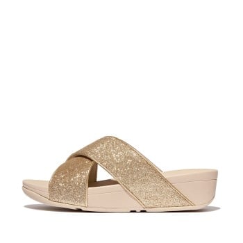 Fitflop Lulu Glitterdust Cross Slides(SKU: 228-400-51-4)