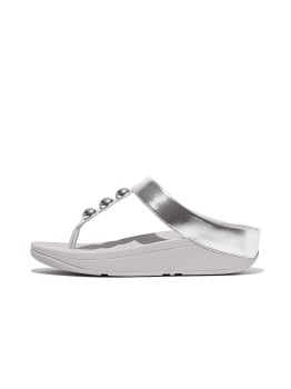 Fitflop Fino Mirror-Dome Metallic-Leather Toe-Post Sandals(SKU: 228-404-27-3)