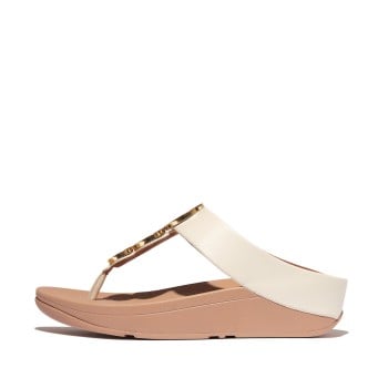 Fitflop Fino Resin-Hoop Leather Toe-Post Sandals(SKU: 228-405-20-3)