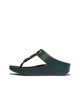 Fitflop Fino Resin-Hoop Leather Toe-Post Sandals(SKU: 228-405-45-3)