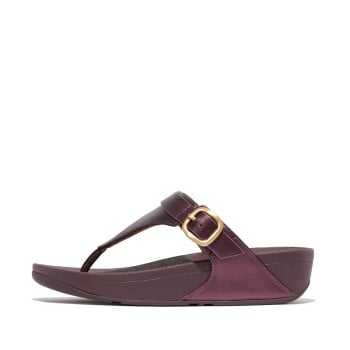 Fitflop Lulu Adjustable Metallic-Leather Toe-Post Sandals(SKU: 228-406-58-3)