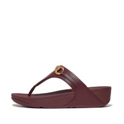 Lulu Chunky-Snaffle Leather Toe-Post Sandals