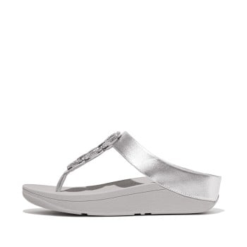 Fitflop Fino Crystal-Chain M/Leather Toe-Post Sandals(SKU: 228-412-27-3)