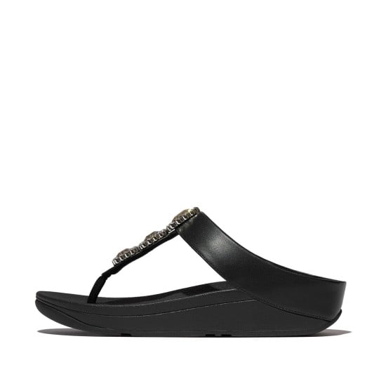 Fino Crystal-Jewel Toe-Post Sandals