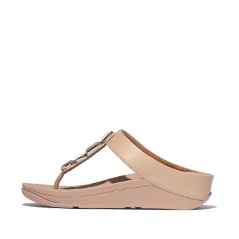 Fitflop Fino Multi-Stone Leather Toe-Post Sandals(SKU: 228-416-20-3)