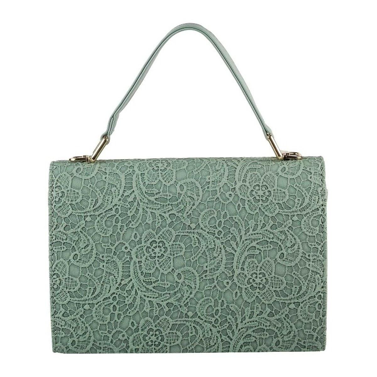 Tatted lace and motif on a handbag - Ranjana's Craft Blog