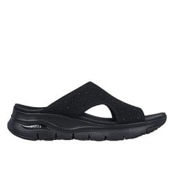 Women Black-suede Sports Slides
