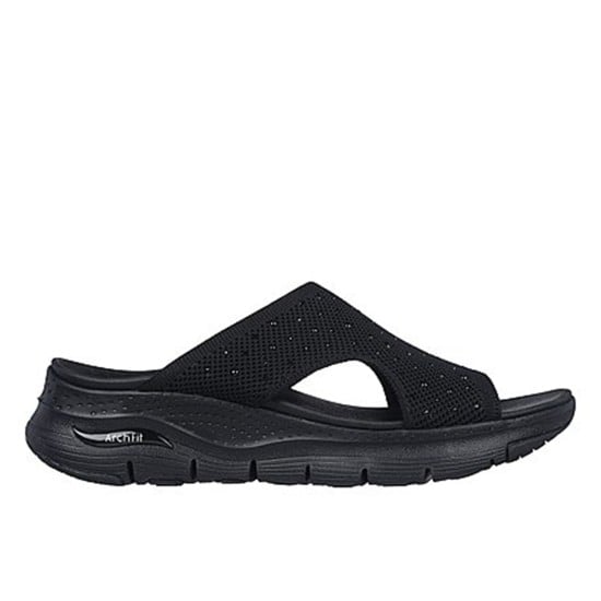 Women Black-suede Sports Slides