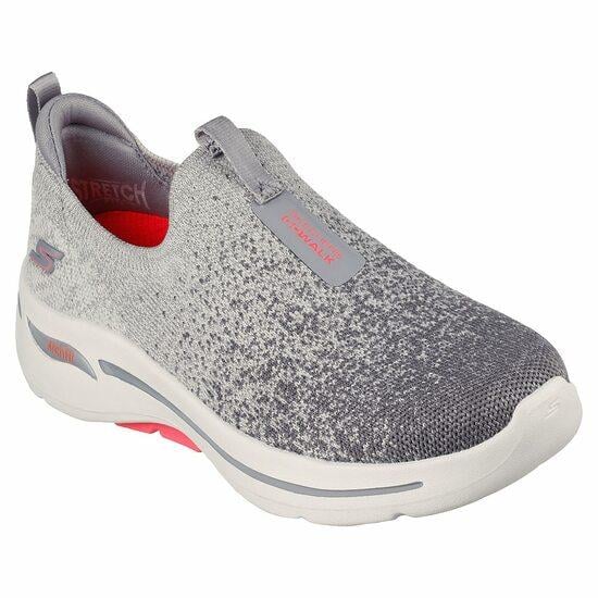 Women Gray/Coral Sports Slip Ons