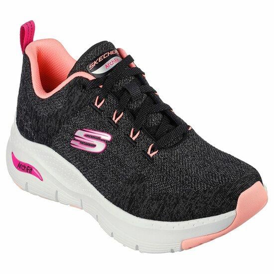 Women Black-Multi Sports Walking Shoes