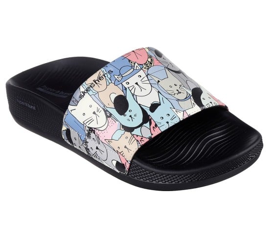 Women Black-multi Casual Slip Ons