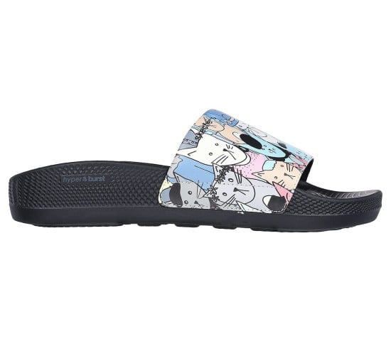 Women Black-multi Casual Slip Ons