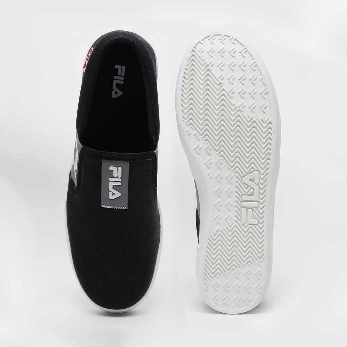 Fila black slip ons best sale