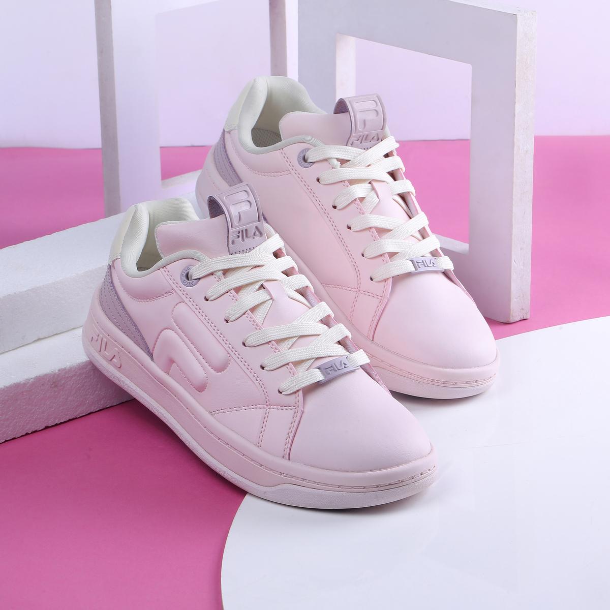 Pink shoes fila best sale