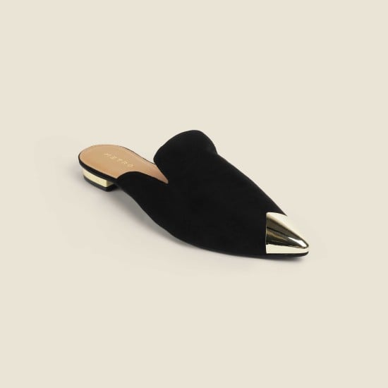 Women Black Formal Slip Ons