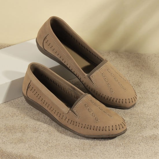 Women Beige Casual Ballerinas