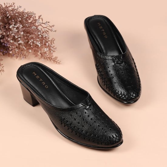 Women Black Casual Slip Ons