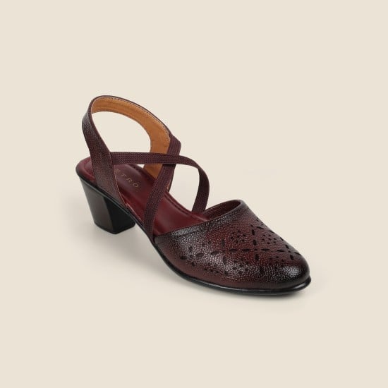 Women Maroon Casual Sandals