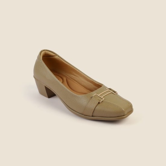 Women Beige Formal Pumps