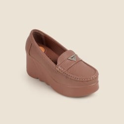 Women Rose-wood Casual Pumps
