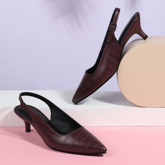 Women Maroon Formal Sandals