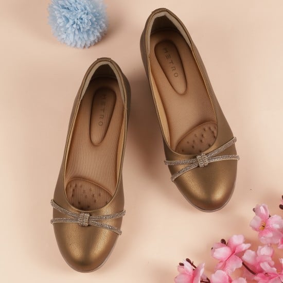 Women Antic-gold Casual Ballerinas