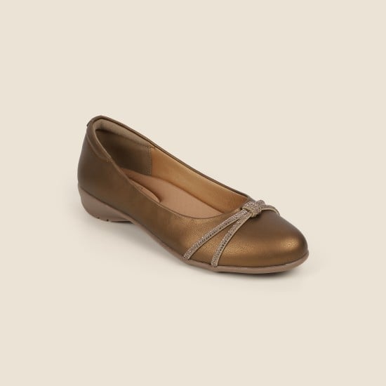 Women Antic-gold Casual Ballerinas