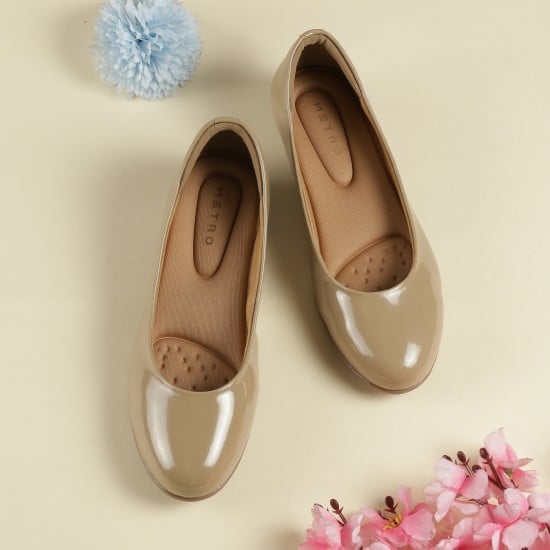 Women Beige-red Party Ballerinas