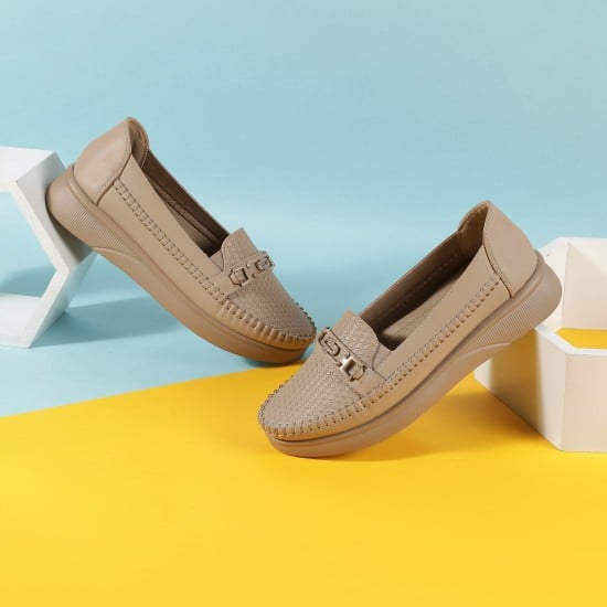 Women Beige Casual Loafers